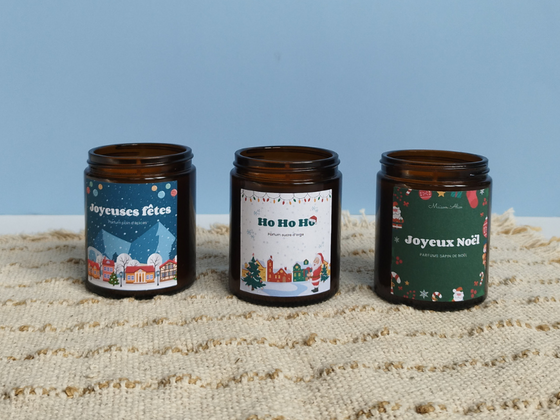 Coffret 3 Bougies de Noël artisanale