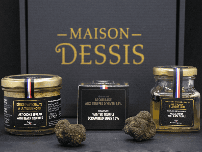 Coffret Trio Truffes : Brouillade, Miel d'Acacia et Tartinable Artichaut