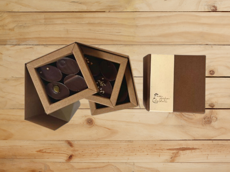 Boîte de 20 mini tablettes de chocolats Bio - Mon Jardin Chocolaté