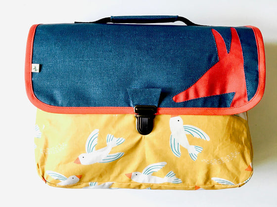 Cartable maternelle en tissu enduit